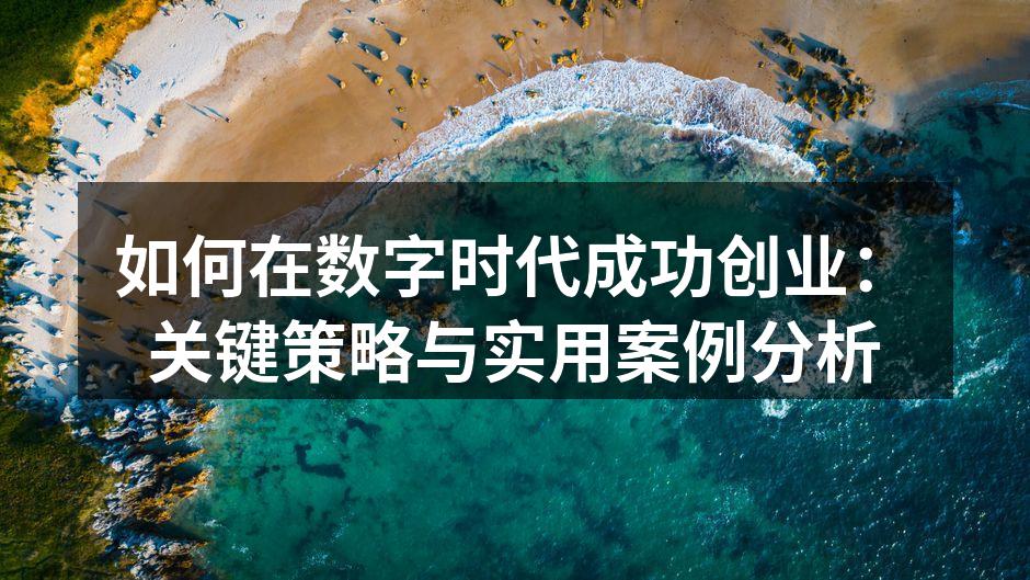 如何在数字时代成功创业：关键策略与实用案例分析